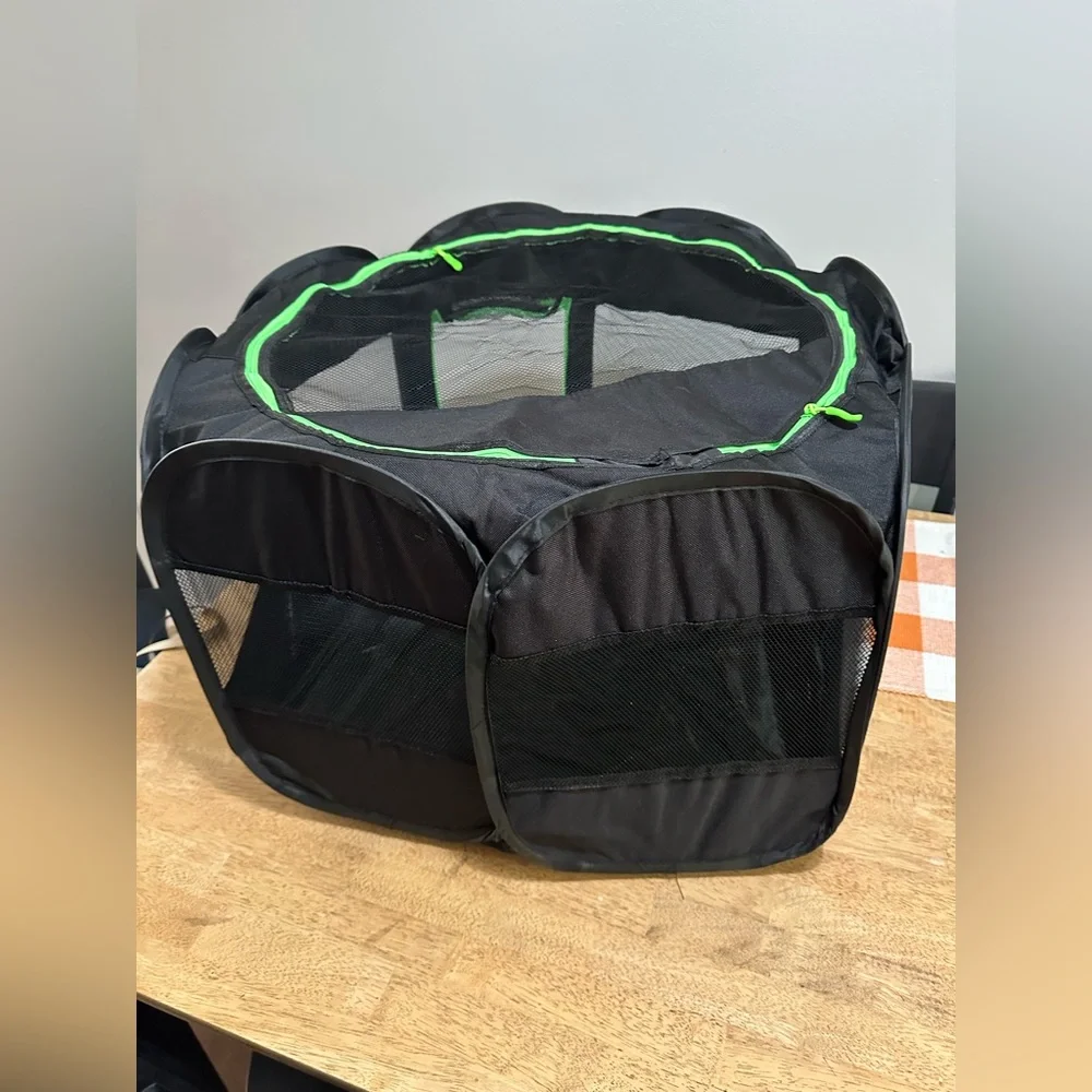 New Mesh Foldable Portable Dog Play Pen, with shade and carrying bag